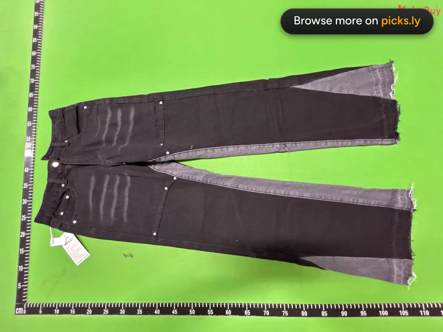 Cross border American retro washed distressed denim jeans for men and women, hip-hop casual street style loose and micro flared pants QC photo 3