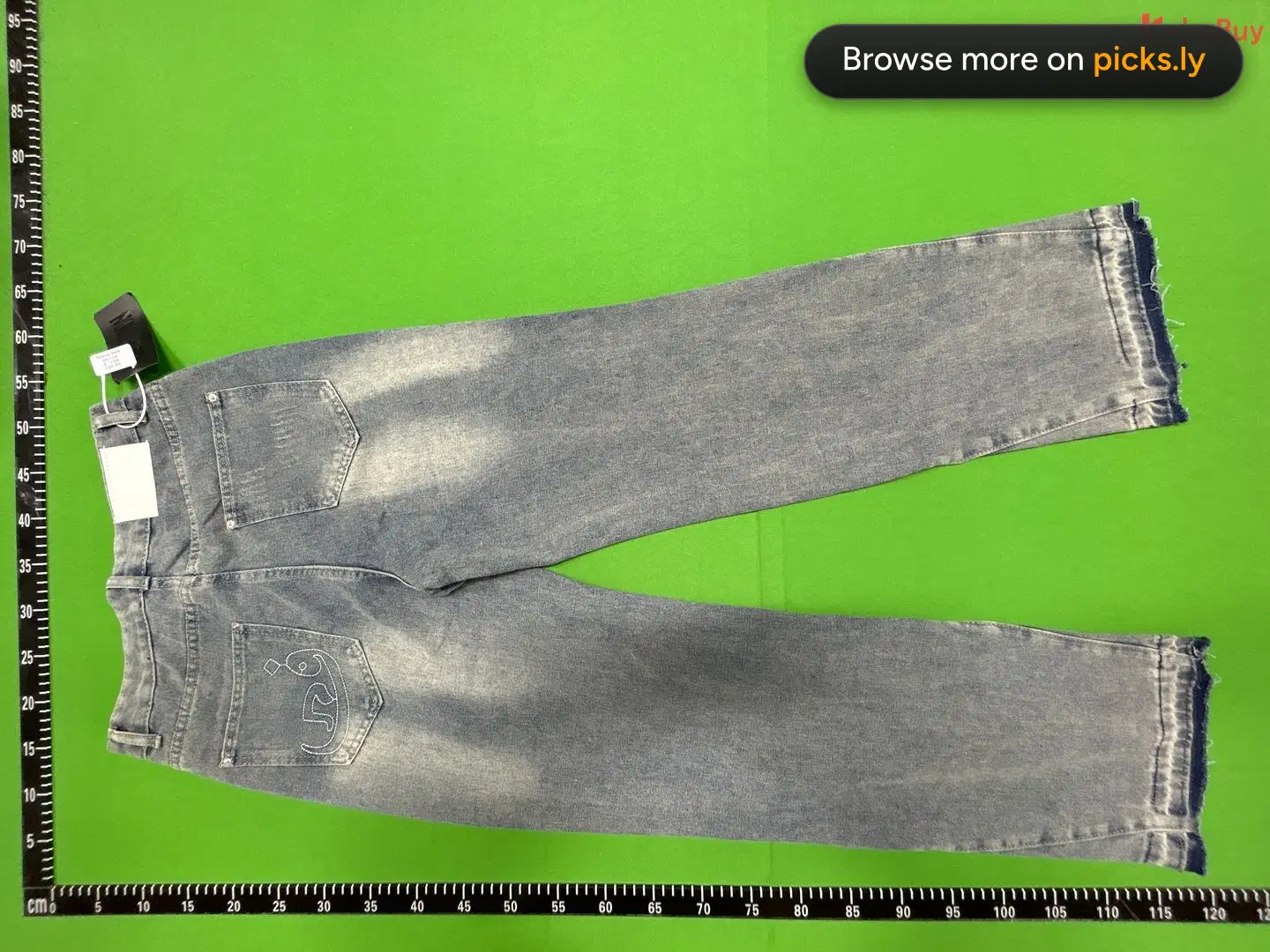 Cross border American retro washed distressed denim jeans for men and women, hip-hop casual street style loose and micro flared pants QC photo 5