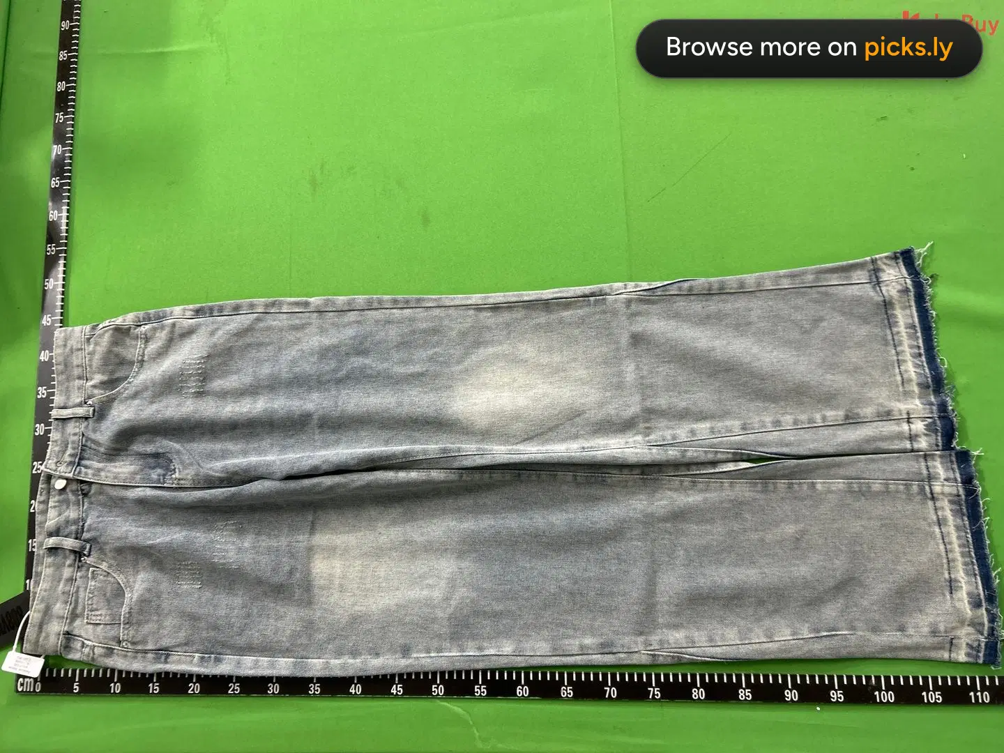 Cross border American retro washed distressed denim jeans for men and women, hip-hop casual street style loose and micro flared pants QC photo 3