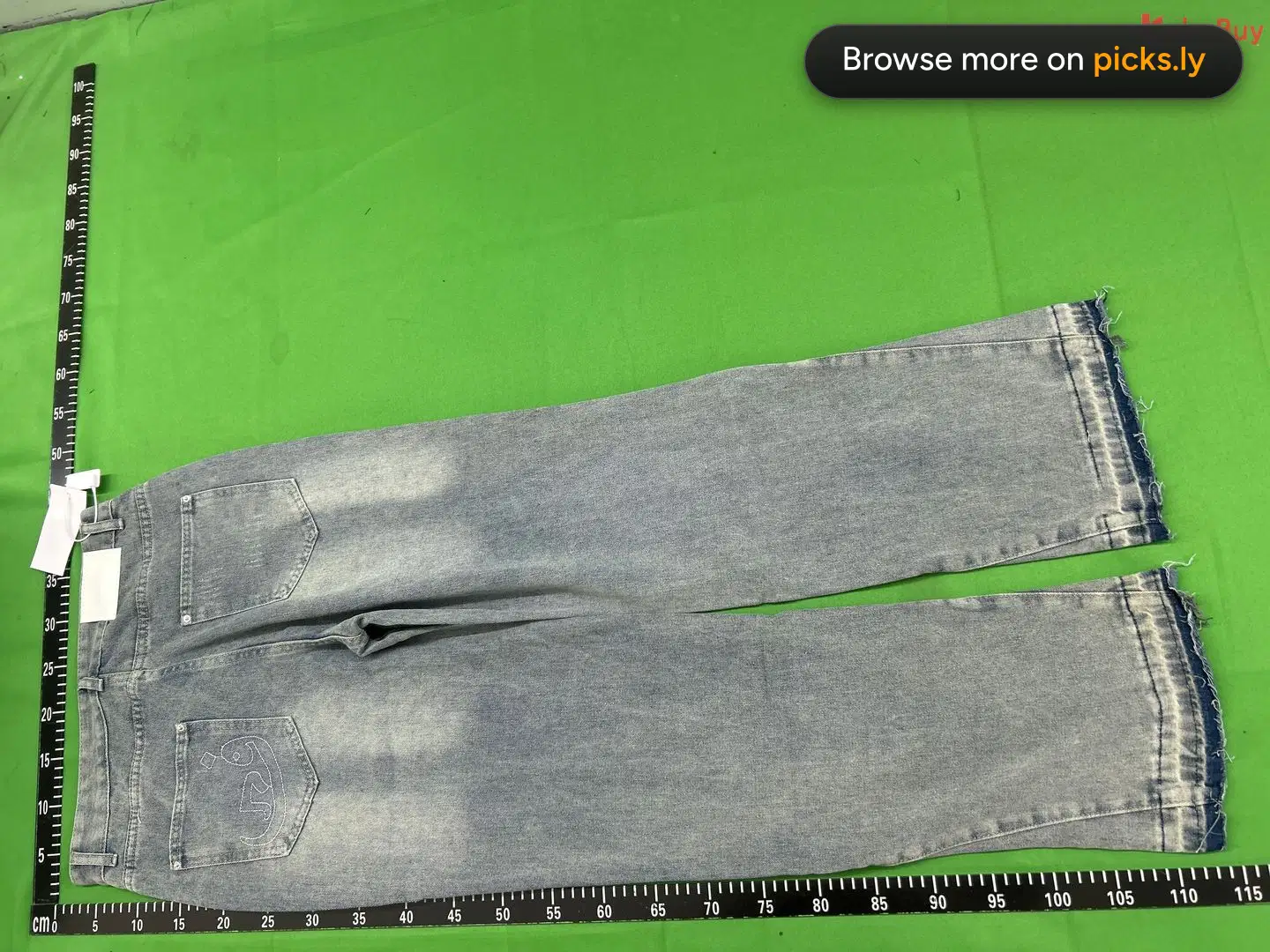 Cross border American retro washed distressed denim jeans for men and women, hip-hop casual street style loose and micro flared pants QC photo 4