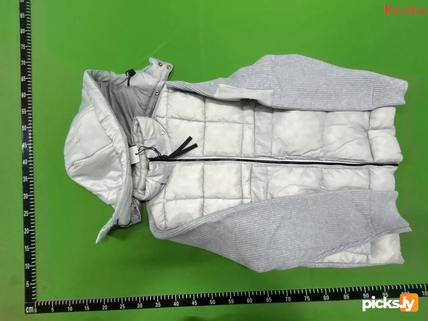 C. P Cross border Company Black Transparent Lens Sleeve Bag Splicing Knitted Hooded Drawstring Clip Cotton Jacket Function QC photo 3