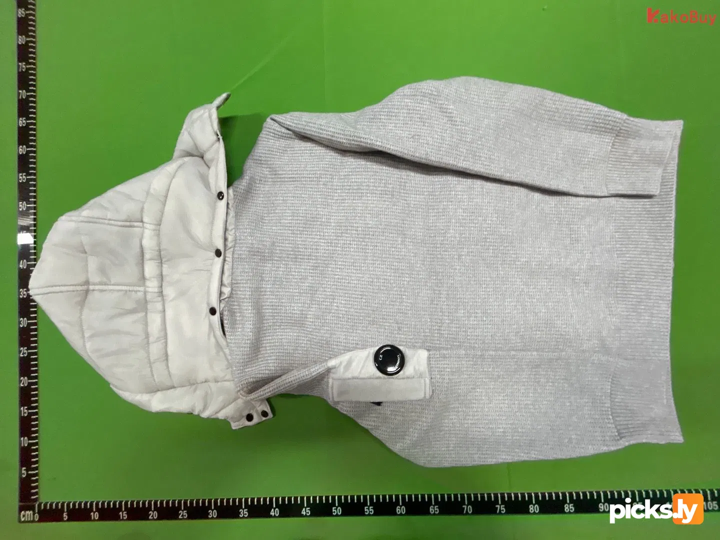 C. P Cross border Company Black Transparent Lens Sleeve Bag Splicing Knitted Hooded Drawstring Clip Cotton Jacket Function QC photo 4