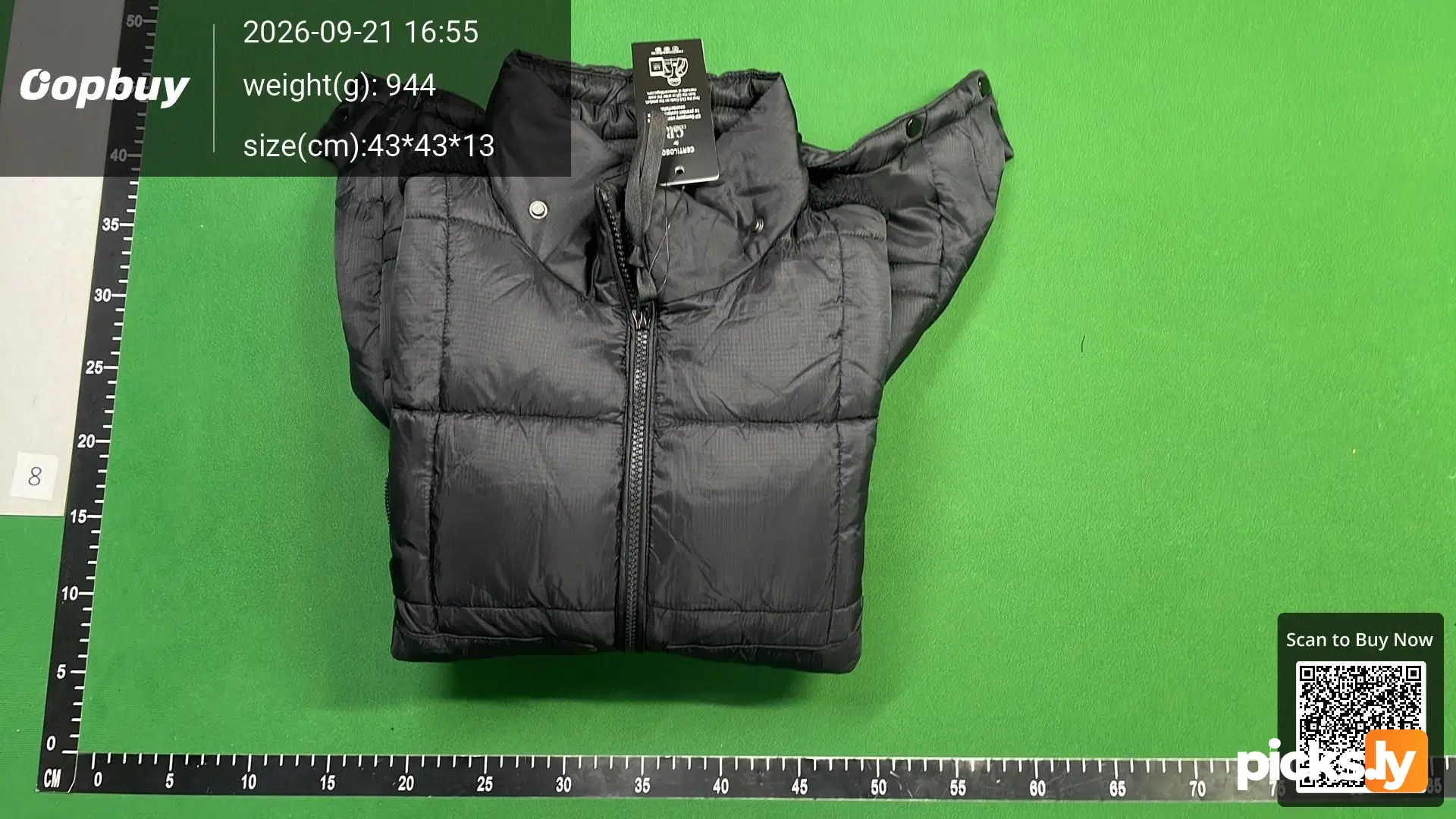 C. P Cross border Company Black Transparent Lens Sleeve Bag Splicing Knitted Hooded Drawstring Clip Cotton Jacket Function QC photo 4