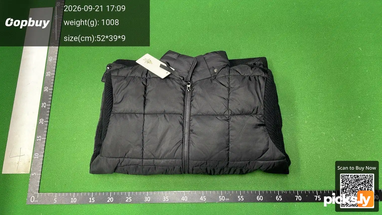 C. P Cross border Company Black Transparent Lens Sleeve Bag Splicing Knitted Hooded Drawstring Clip Cotton Jacket Function QC photo 4