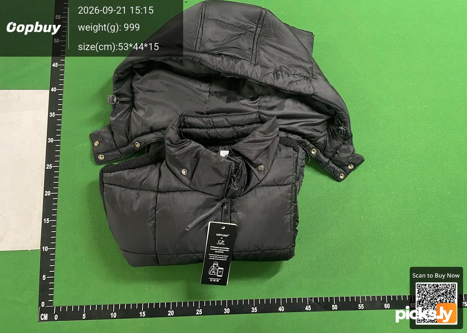 C. P Cross border Company Black Transparent Lens Sleeve Bag Splicing Knitted Hooded Drawstring Clip Cotton Jacket Function QC photo 4