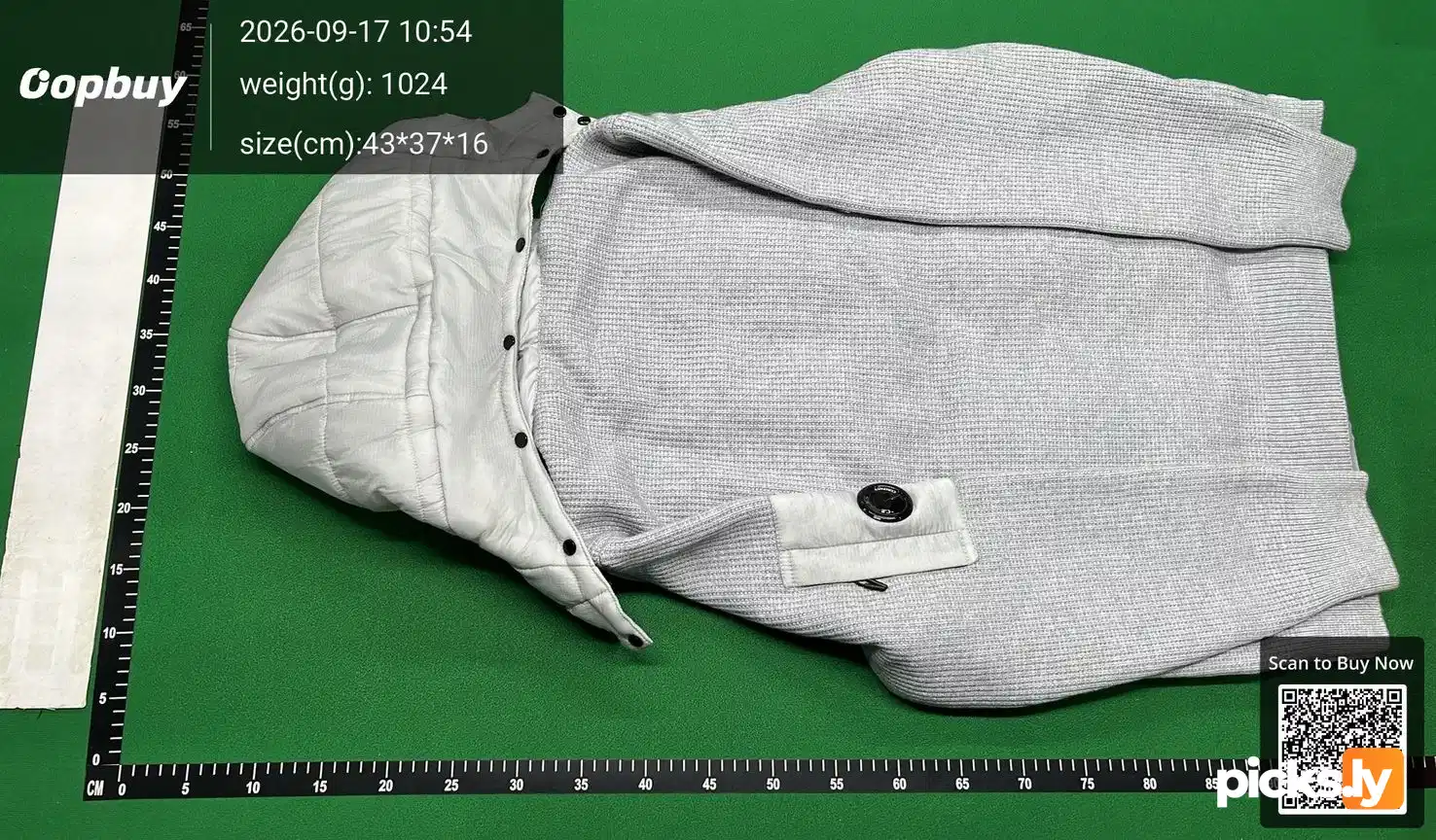 C. P Cross border Company Black Transparent Lens Sleeve Bag Splicing Knitted Hooded Drawstring Clip Cotton Jacket Function QC photo 3