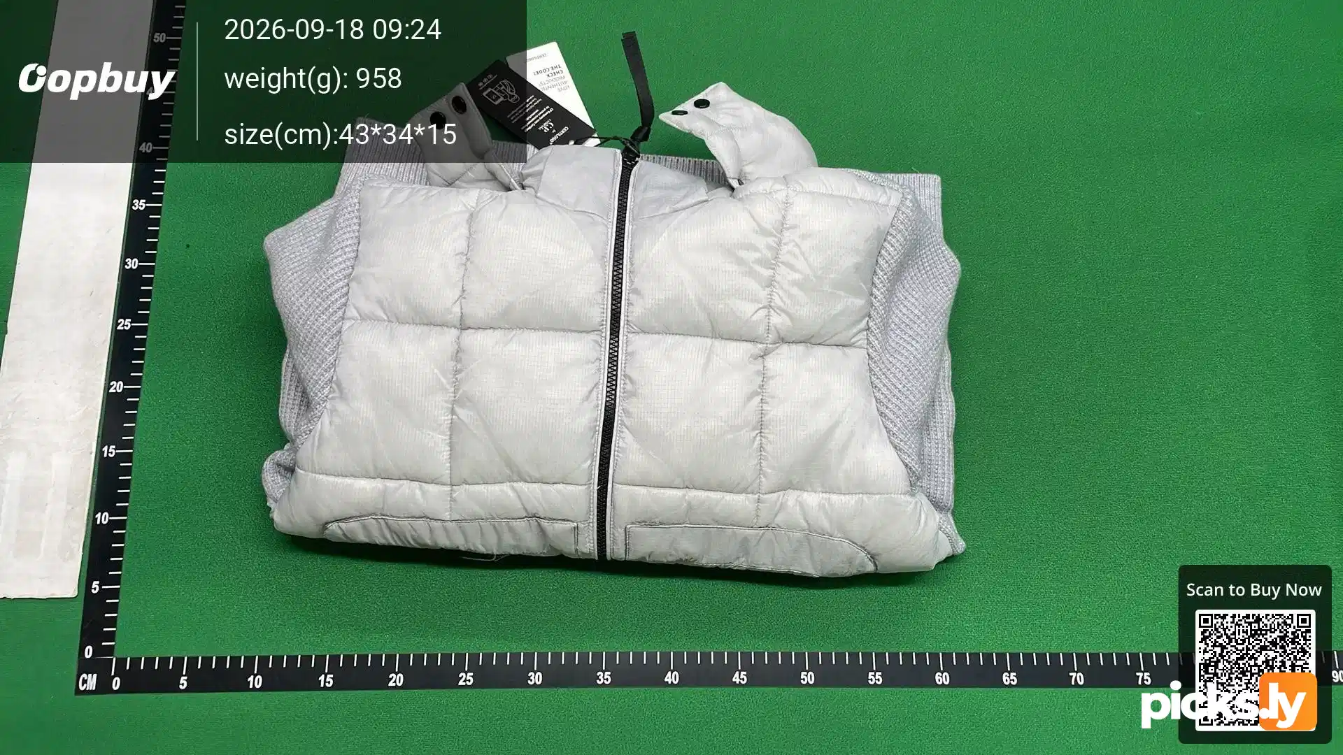 C. P Cross border Company Black Transparent Lens Sleeve Bag Splicing Knitted Hooded Drawstring Clip Cotton Jacket Function QC photo 4