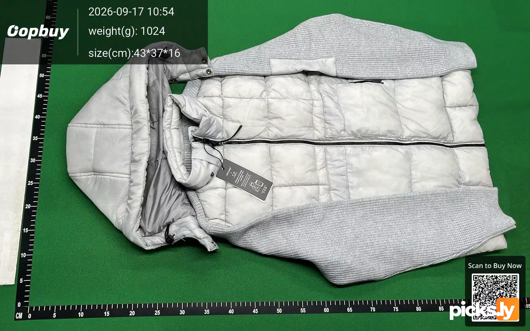 C. P Cross border Company Black Transparent Lens Sleeve Bag Splicing Knitted Hooded Drawstring Clip Cotton Jacket Function QC photo 2