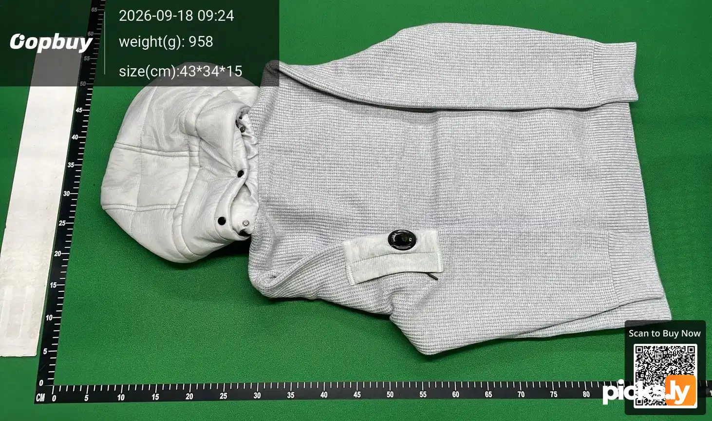 C. P Cross border Company Black Transparent Lens Sleeve Bag Splicing Knitted Hooded Drawstring Clip Cotton Jacket Function QC photo 3
