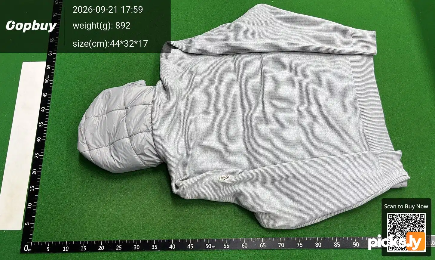M家跨境Tricot连帽针织拼接轻薄棉服可调节连帽设计日常街头休闲 QC photo 3