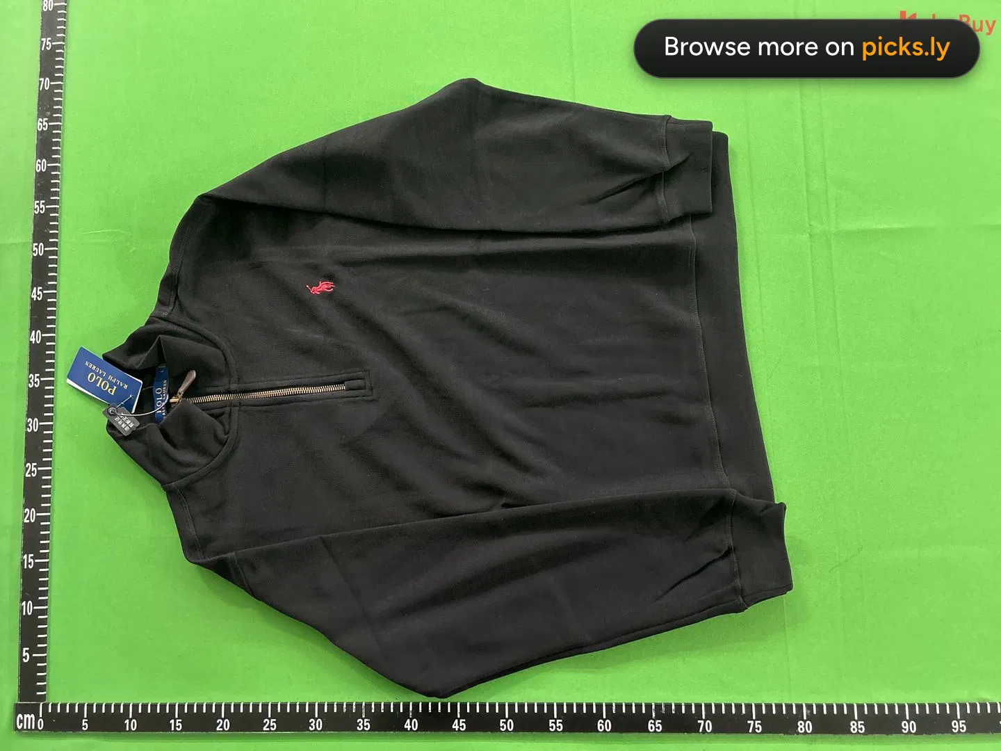 R Embroidered Little Horse Logo Flip Collar Long Sleeve Hoodie Men's Polo Shirt Couple Hoodie Women's Half Zipper Loose American Style QC photo 3