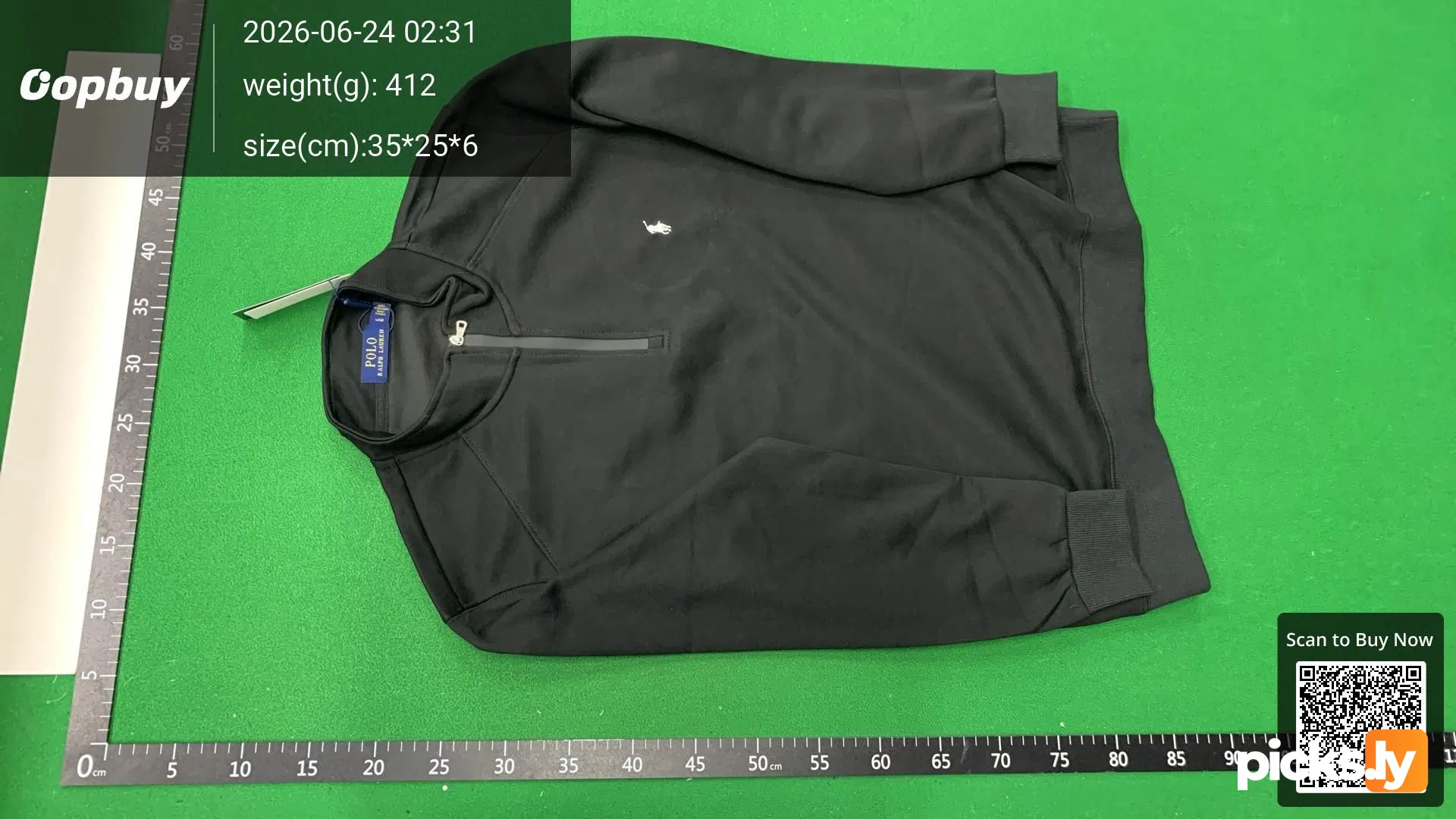 Ralph Lauren jacket, ponytail logo, half zipper pullover, stand up collar, long sleeved sweatshirt, cross-border jacket, men's style, autumn thick version QC photo 2