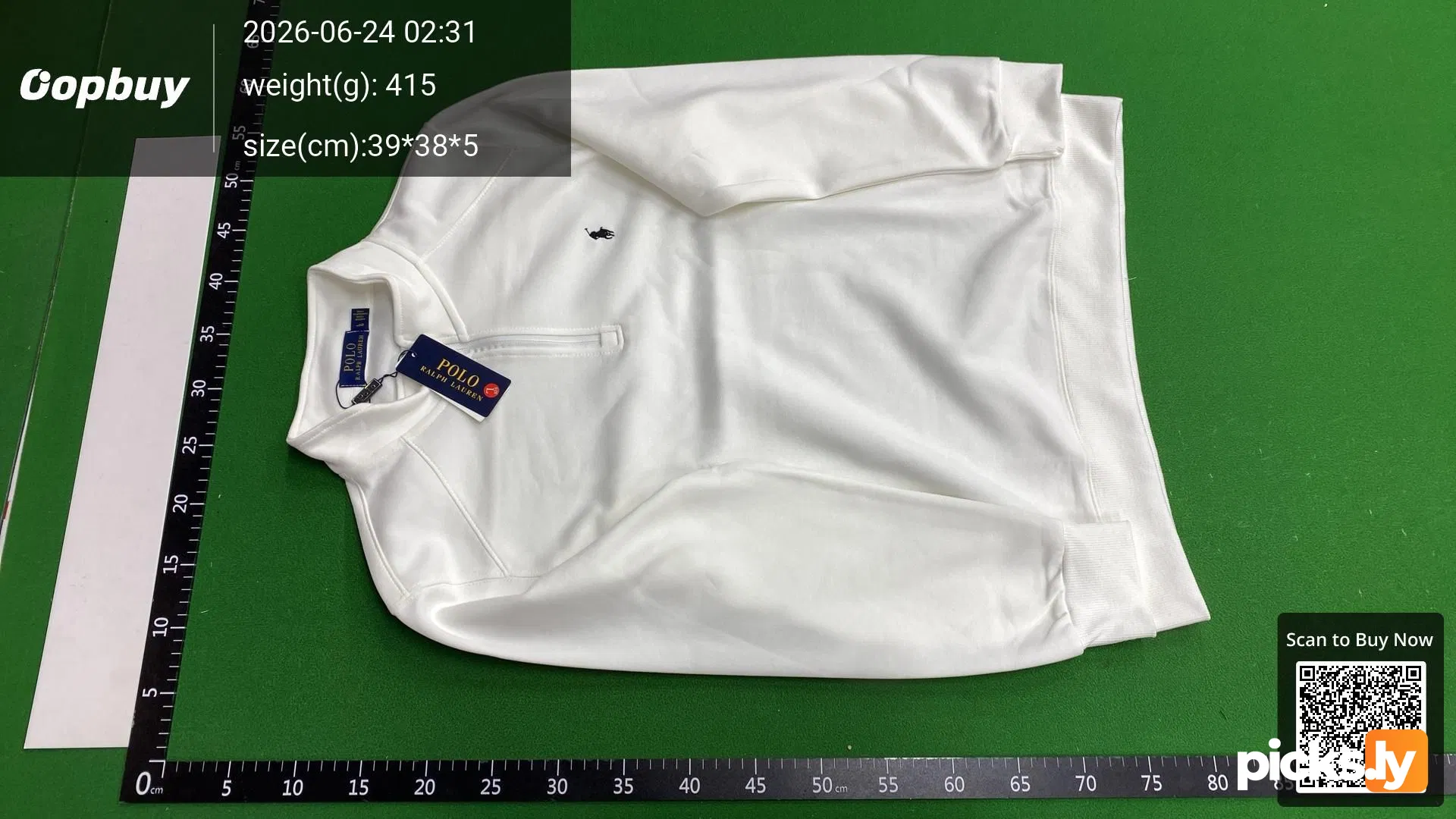Ralph Lauren jacket, ponytail logo, half zipper pullover, stand up collar, long sleeved sweatshirt, cross-border jacket, men's style, autumn thick version QC photo 2