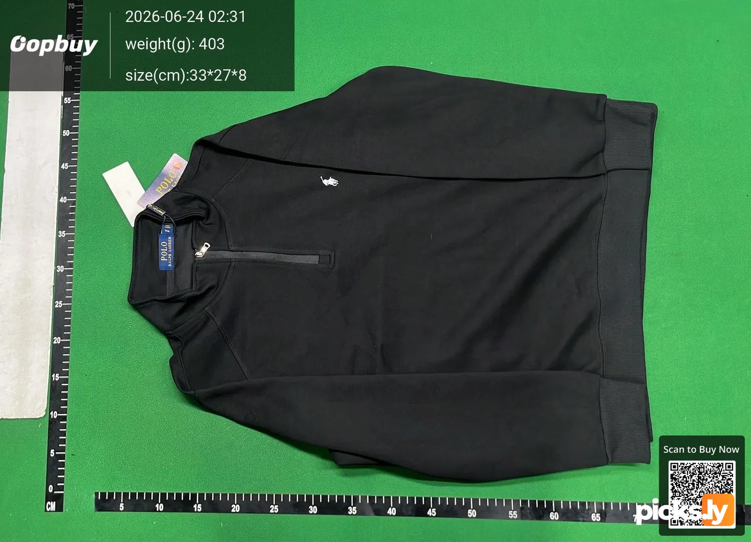 Ralph Lauren jacket, ponytail logo, half zipper pullover, stand up collar, long sleeved sweatshirt, cross-border jacket, men's style, autumn thick version QC photo 2