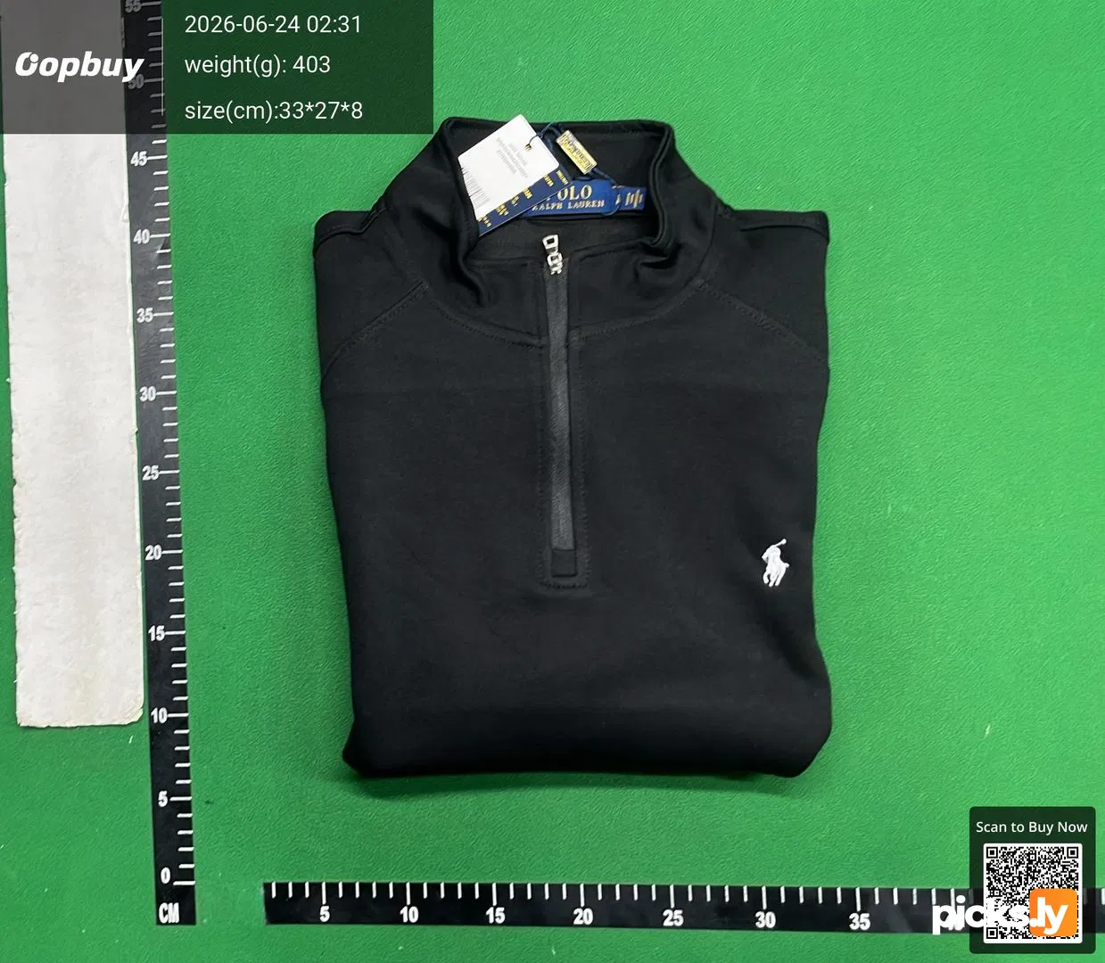 Ralph Lauren jacket, ponytail logo, half zipper pullover, stand up collar, long sleeved sweatshirt, cross-border jacket, men's style, autumn thick version QC photo 4