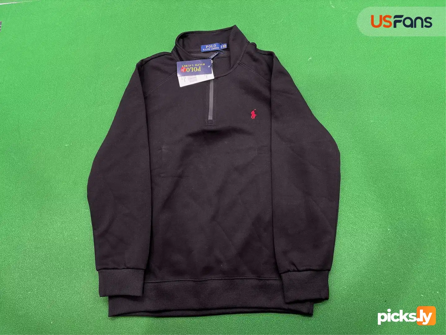 Ralph Lauren jacket, ponytail logo, half zipper pullover, stand up collar, long sleeved sweatshirt, cross-border jacket, men's style, autumn thick version QC photo 2