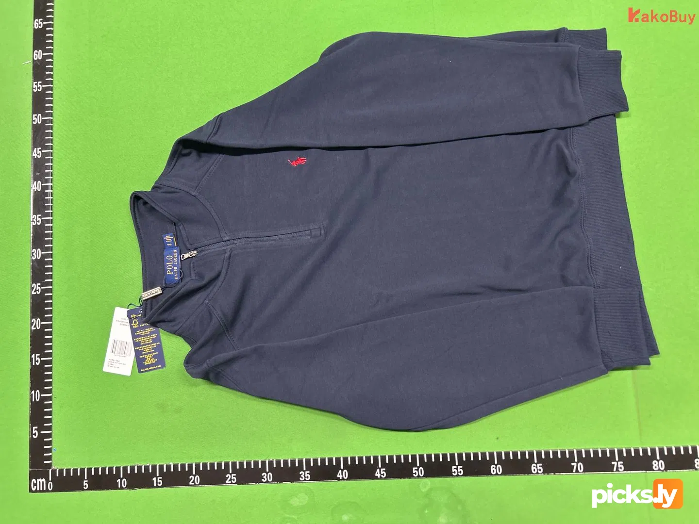 QC photo: Ralph Lauren jacket, ponytail logo, half zipper pullover, stand up collar, long sleeved sweatshirt, cross-border jacket, men's style, autumn thick version